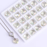 Luminous Green Heart Cut High Quality Glass Rhinestone Pendant WholesaleRhinestone